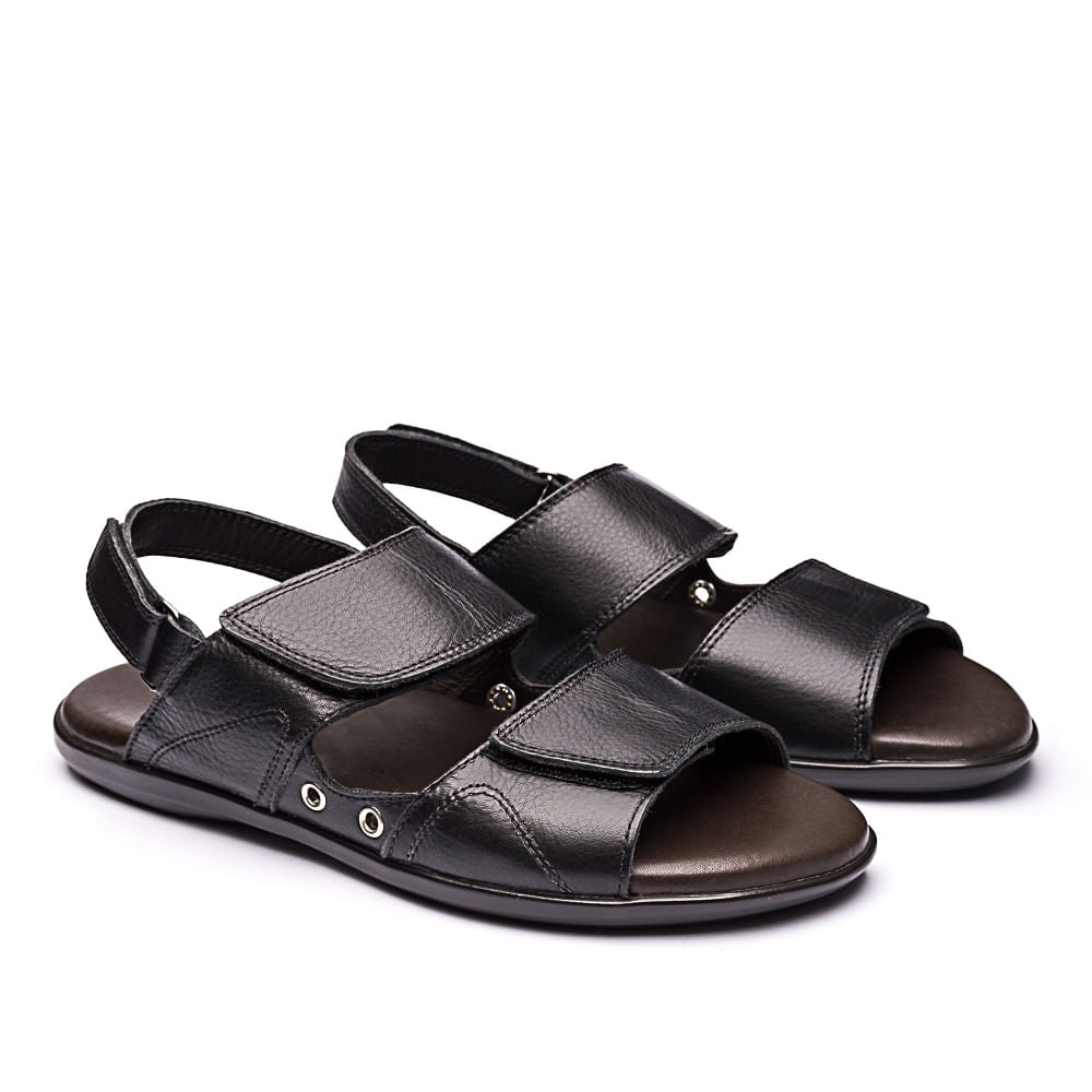 Sandália Masculina Fascar Lite Preto em Couro