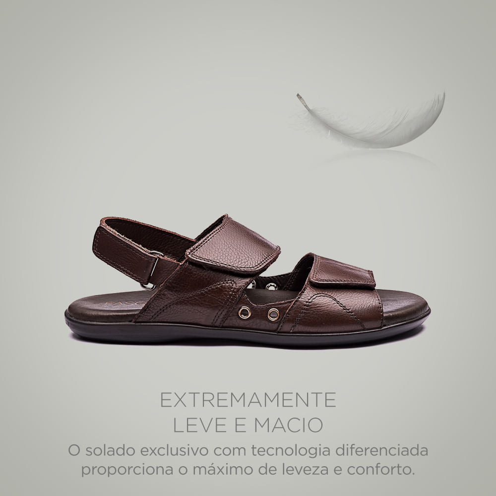 Sandália Masculina Fascar Lite Preto em Couro