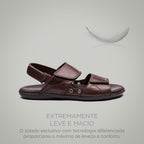 Sandália Masculina Fascar Lite Preto em Couro
