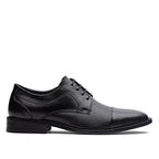 Sapato Masculino Social Fascar Derby Cap Toe Preto Em Couro