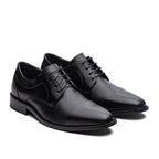 Sapato Masculino Social Fascar Derby Cap Toe Preto Em Couro
