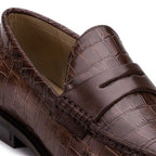 Mocassim Feminino Fascar Marrom Salto Baixo Em Couro