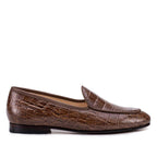 Mocassim Feminino Fascar Marrom Salto Baixo Em Couro
