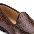 Mocassim Feminino Fascar Marrom Salto Baixo Em Couro