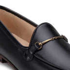 Mocassim Feminino Fascar Preto Salto Baixo Em Couro