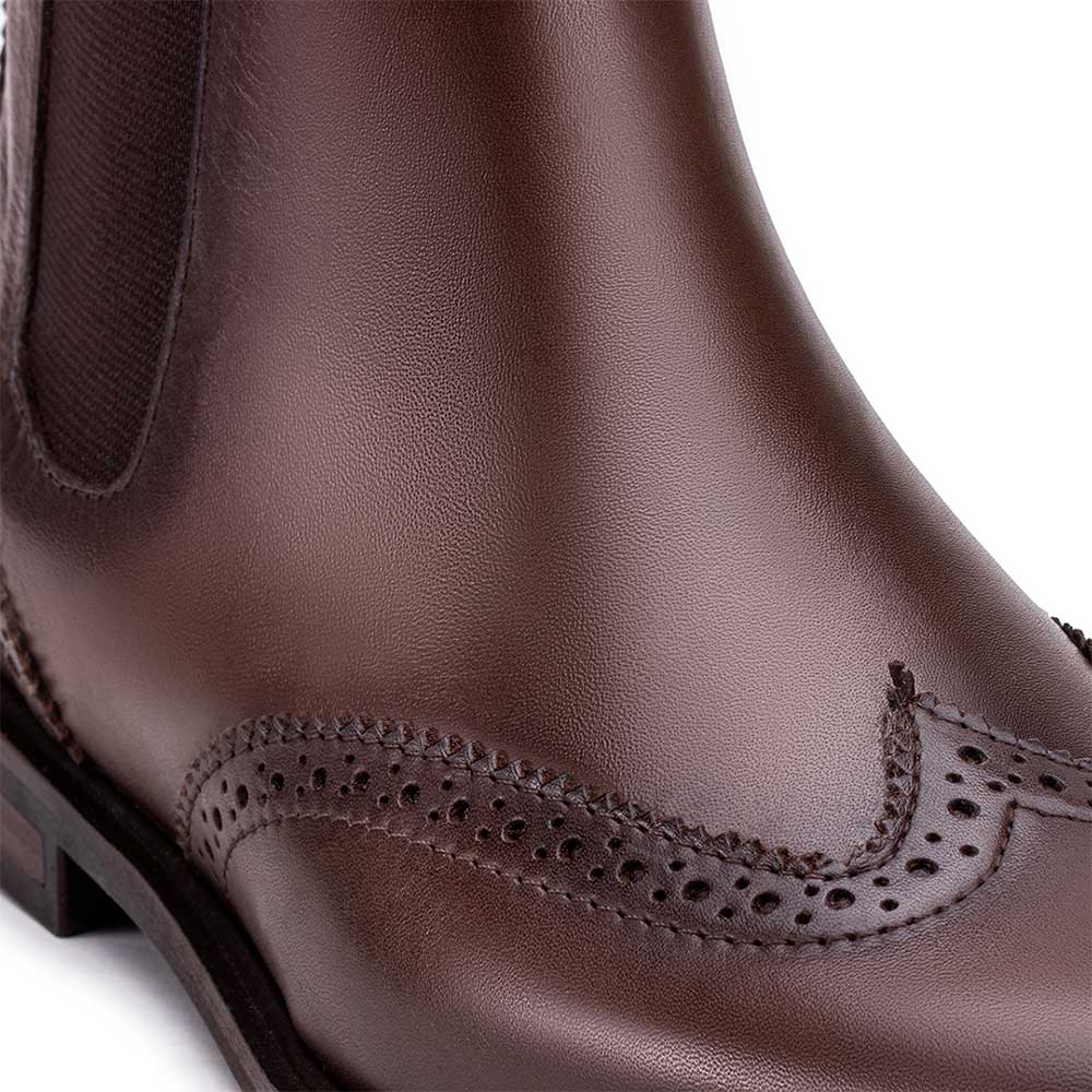 Bota Feminina Fascar Marrom Salto Baixo Em Couro