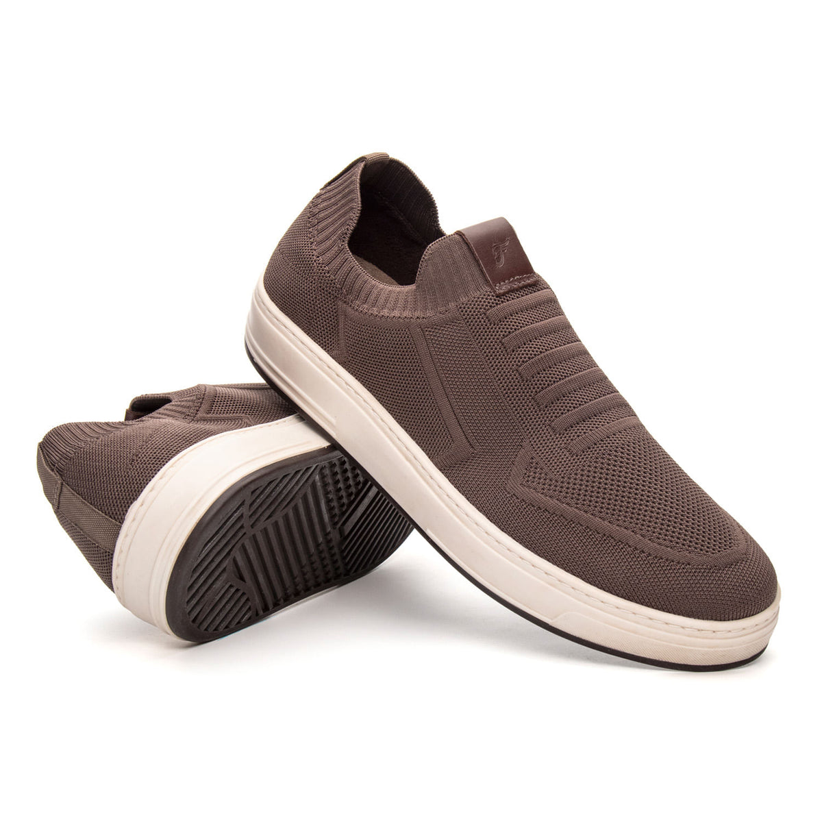 Tênis Casual Masculino Fascar IZI Marrom em Knit