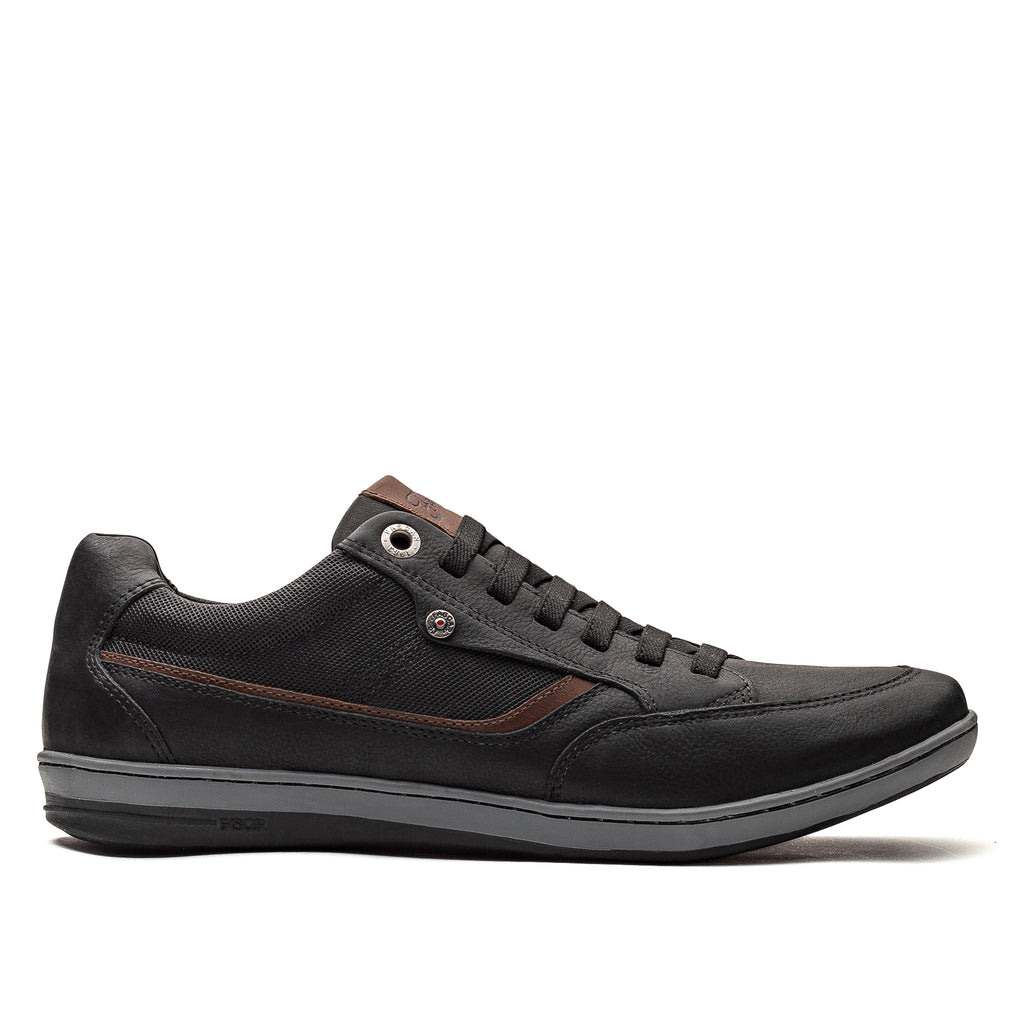 Sapatênis Masculino Casual Fascar Izi Preto Em Couro