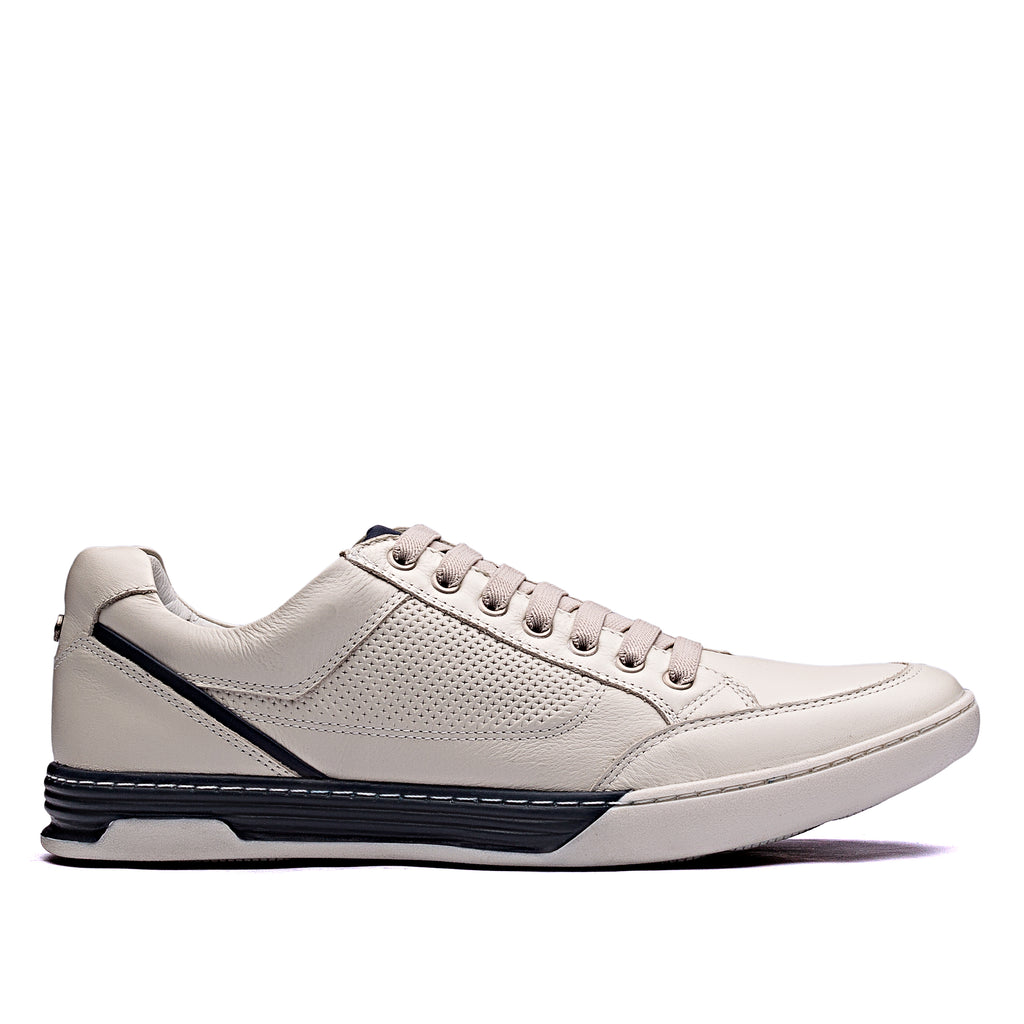 Sapatênis Masculino Casual Fascar Izi Branco Em Couro