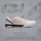 Sapatênis Masculino Casual Fascar Izi Branco Em Couro