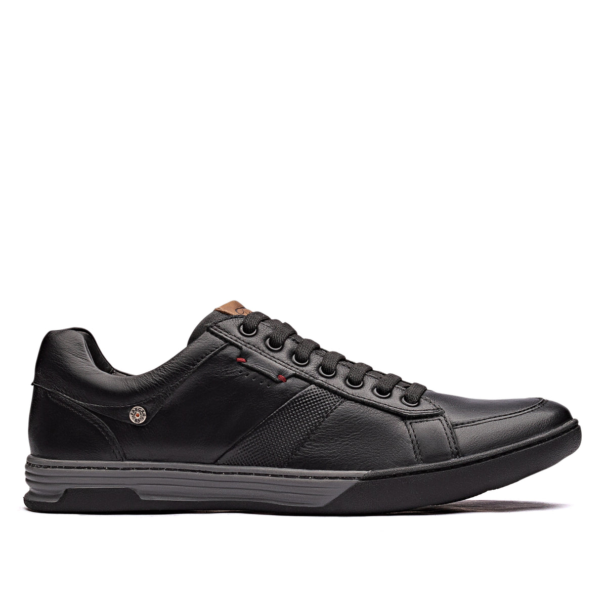 Sapatênis Masculino Casual Fascar Izi Preto Em Couro