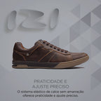 Sapatênis Masculino Casual Fascar Izi Marrom Em Couro
