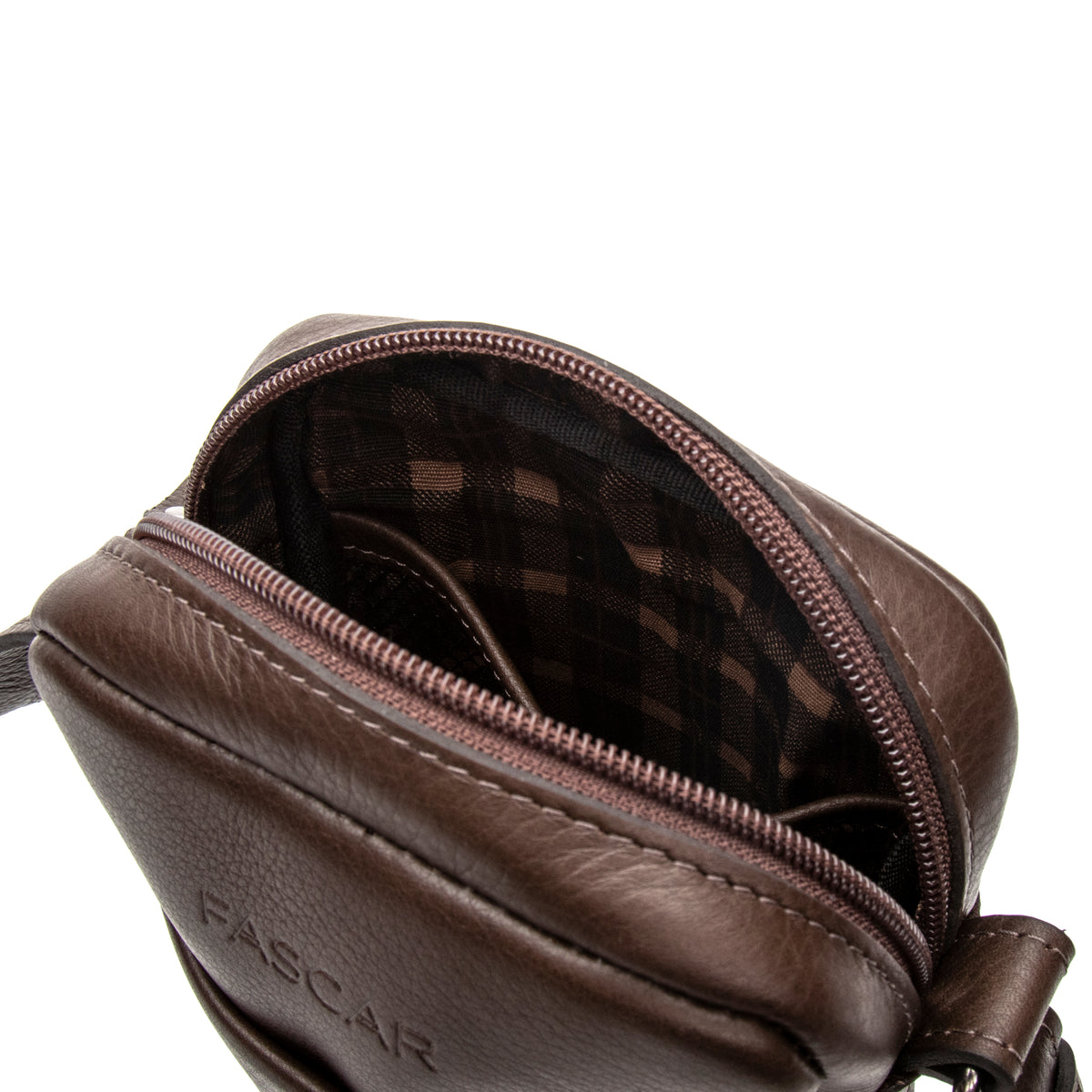 Bolsa Masculina Shoulder Bag Fascar Marrom em Couro
