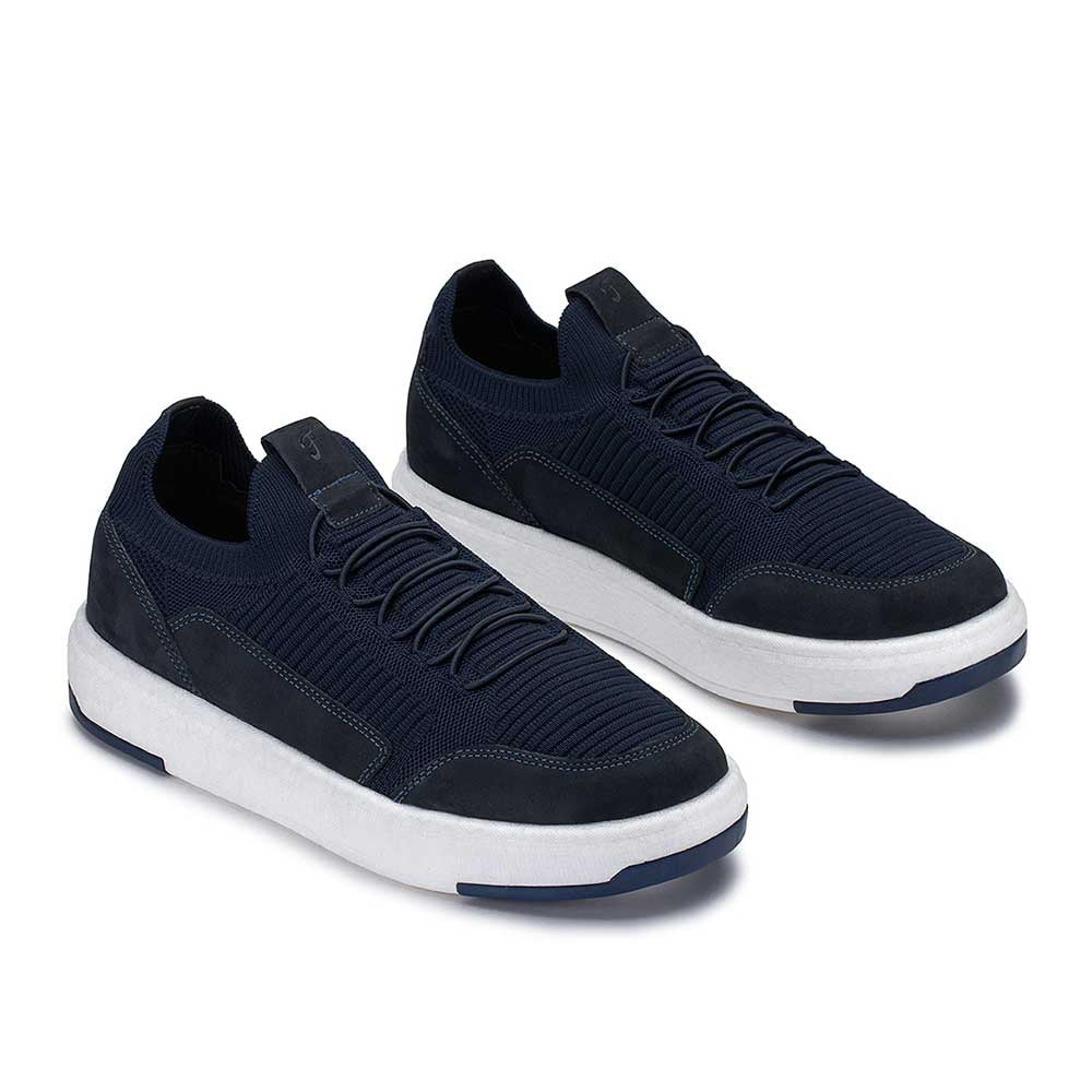 Tênis Masculino Casual Fascar Izi Azul-Marinho Em Knit
