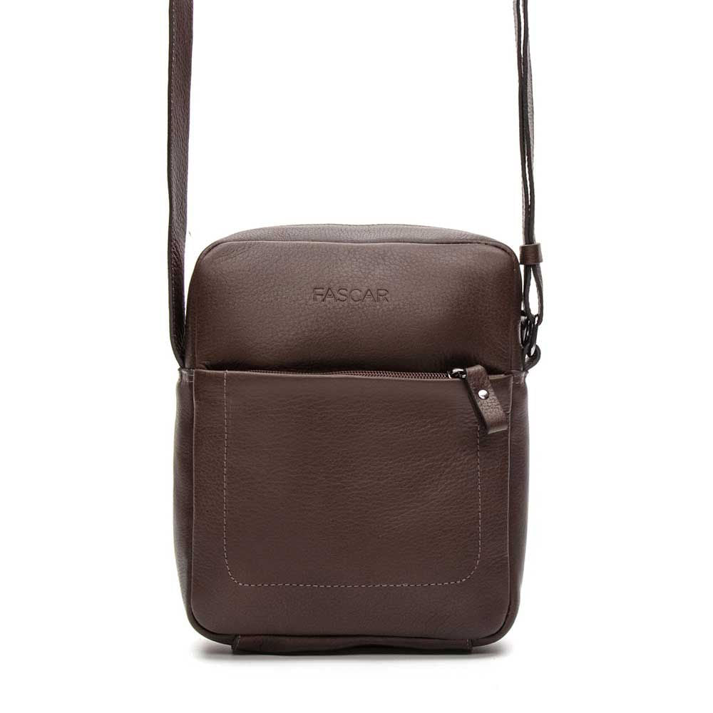 Bolsa Masculina Shoulder Bag Fascar Marrom em Couro