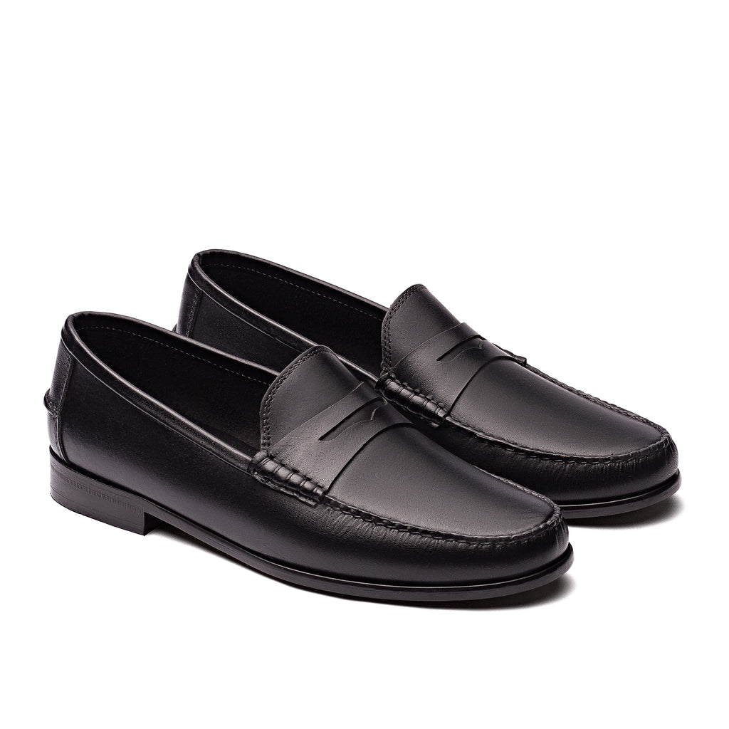Mocassim Argentino Masculino Casual Fascar Penny Loafer Preto Em Couro