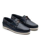 Docksider Masculino Fascar Azul-Marinho Em Couro