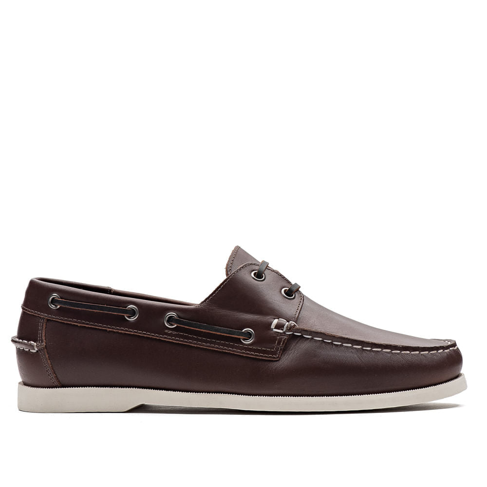 Docksider Masculino Fascar Marrom Em Couro