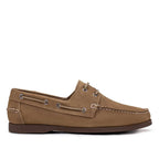 Docksider Masculino Fascar Bege Em Couro