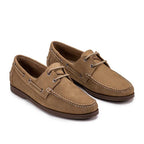 Docksider Masculino Fascar Bege Em Couro