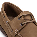 Docksider Masculino Fascar Bege Em Couro