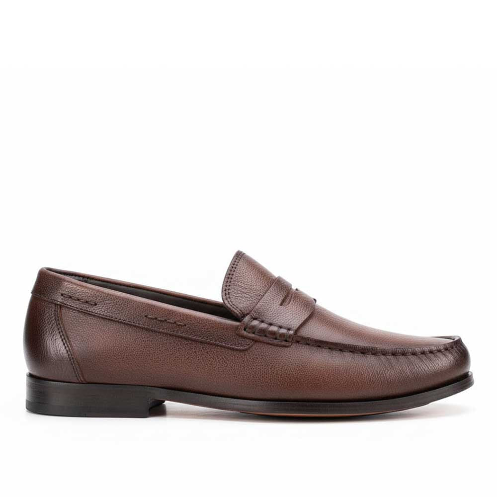 Mocassim Masculino Casual Argentino Fascar Penny Loafer Marrom Em Couro