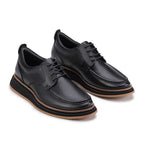 Sapato Masculino Casual Derby Fascar Preto Em Couro