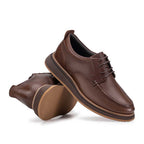 Sapato Masculino Casual Derby Fascar Marrom Em Couro
