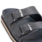 Chinelo Masculino Fascar Cinza Em Couro