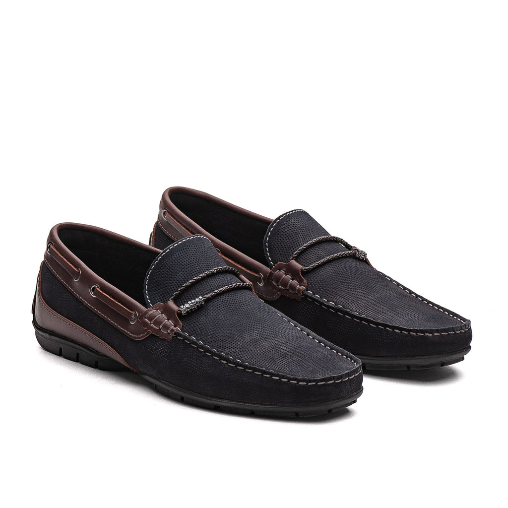 Drive Masculino Fascar Azul-Marinho Em Couro
