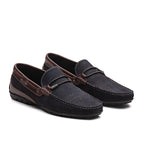 Drive Masculino Fascar Azul-Marinho Em Couro