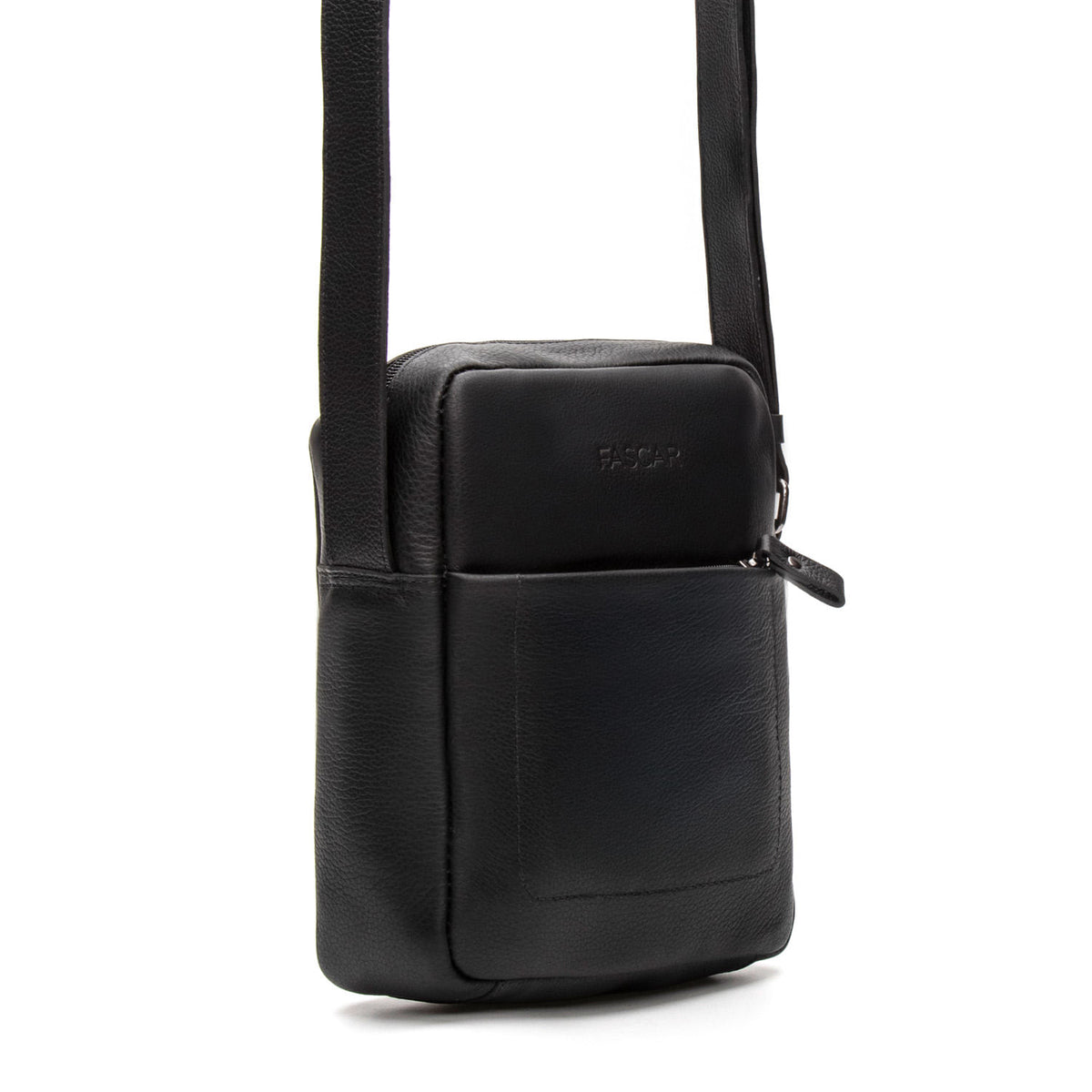 Bolsa Masculina Shoulder Bag Fascar Preta em Couro
