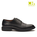 Sapato Masculino Social Fascar Extralight Derby Cap Toe Preto Em Couro