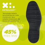 Sapato Masculino Social Fascar Extralight Derby Cap Toe Preto Em Couro