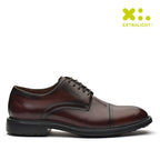 Sapato Masculino Social Fascar Extralight Derby Cap Toe Marrom Em Couro