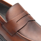 Mocassim Masculino Casual Fascar Lite Penny Loafer Marrom Em Couro