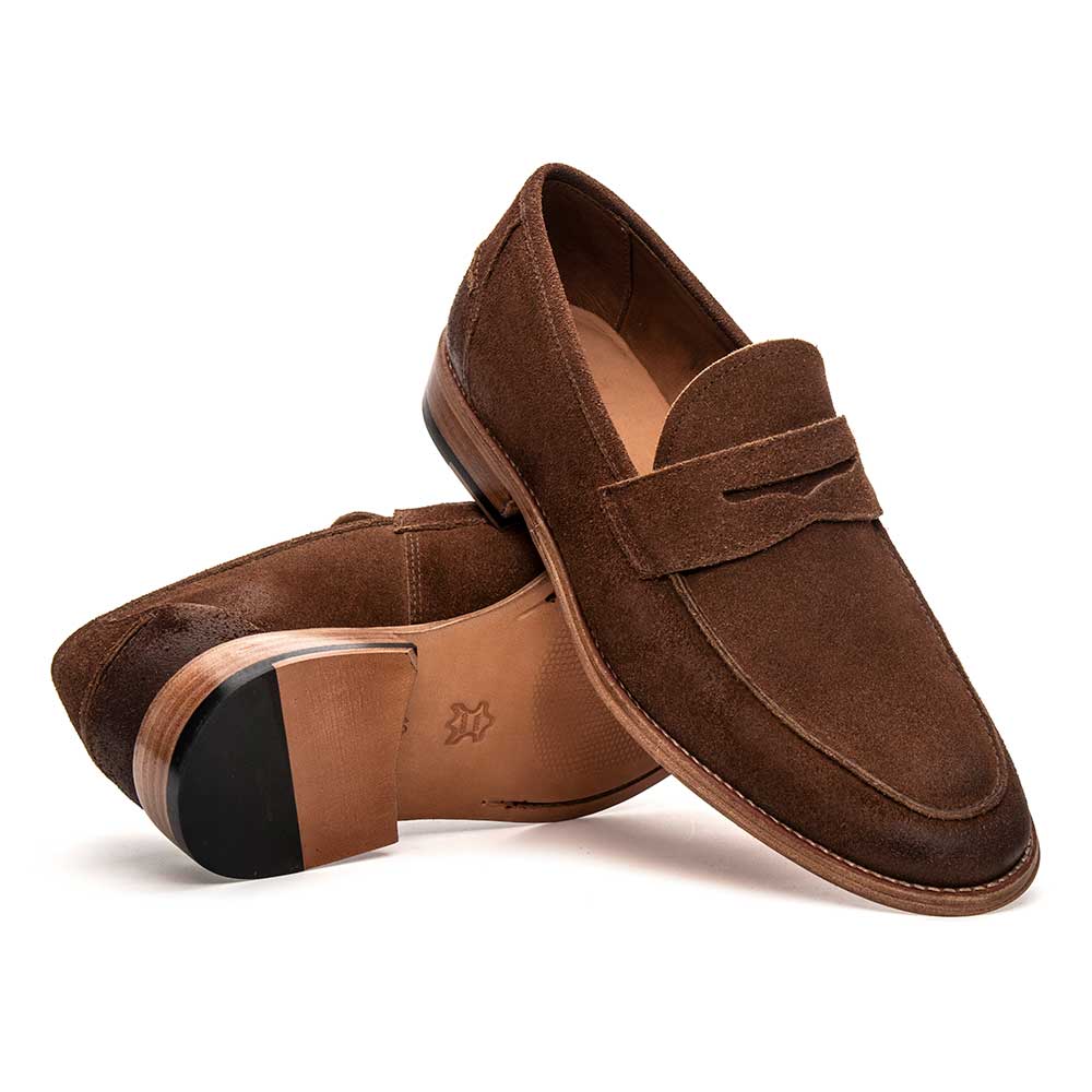 Mocassim Masculino Casual Fascar Penny Loafer Marrom em Couro