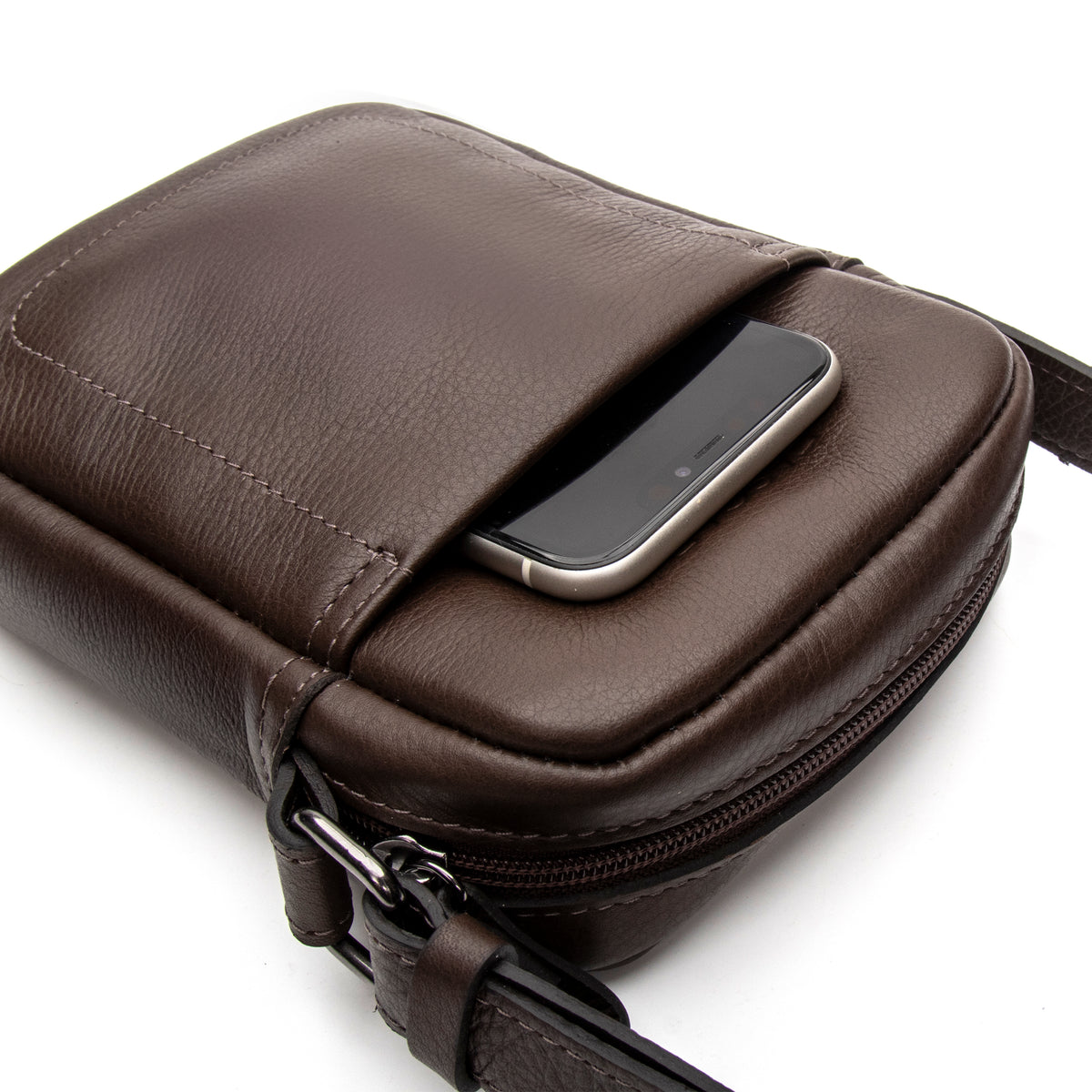 Bolsa Masculina Shoulder Bag Fascar Marrom em Couro