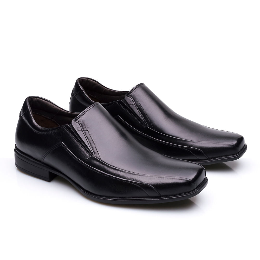 Mocassim Masculino Social Fascar Active Air Flow Preto Em Couro