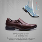 Mocassim Masculino Social Fascar Mouro Active Air Flow Em Couro