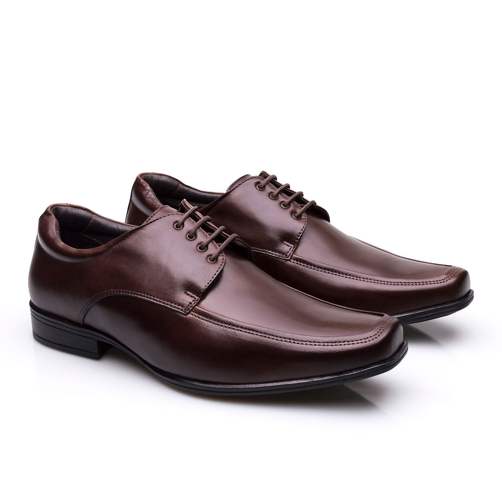 Sapato Masculino Social Fascar Derby Mouro Em Couro