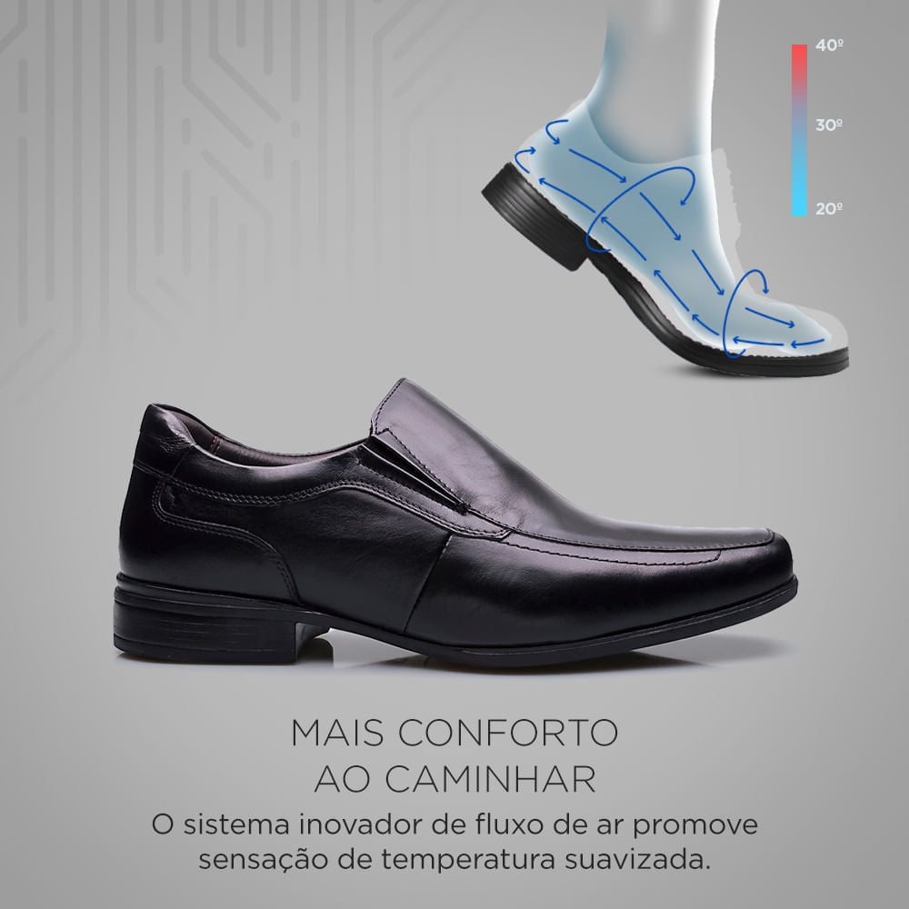 Mocassim Masculino Social Fascar Active Air Flow Em Couro