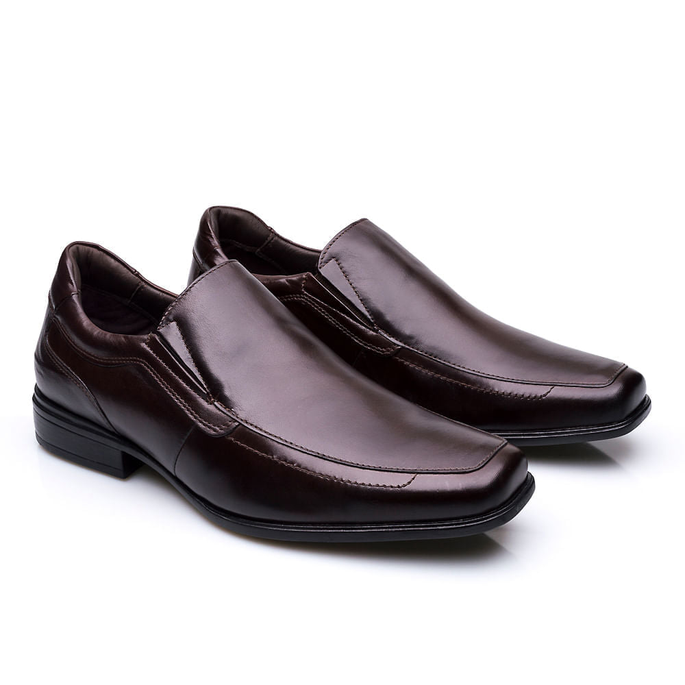 Mocassim Masculino Social Fascar Active Air Flow Brown Em Couro
