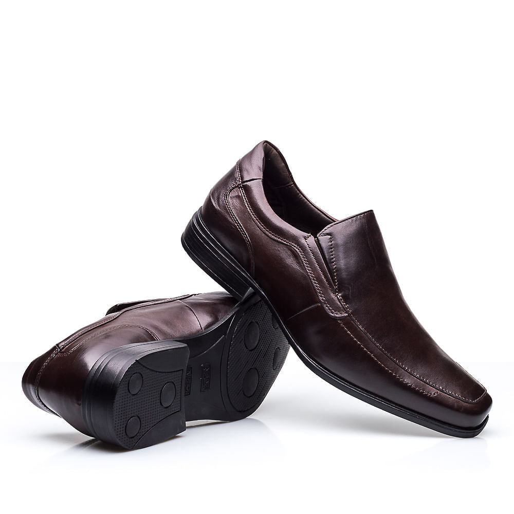 Mocassim Masculino Social Fascar Active Air Flow Brown Em Couro