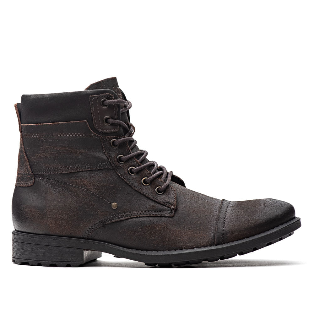 Bota Masculina Casual Fascar Marrom Em Couro