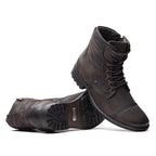 Bota Masculina Casual Fascar Marrom Em Couro