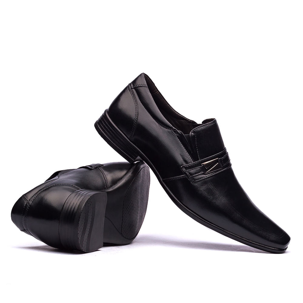 Mocassim Masculino Social Fascar Lite Preto Em Couro
