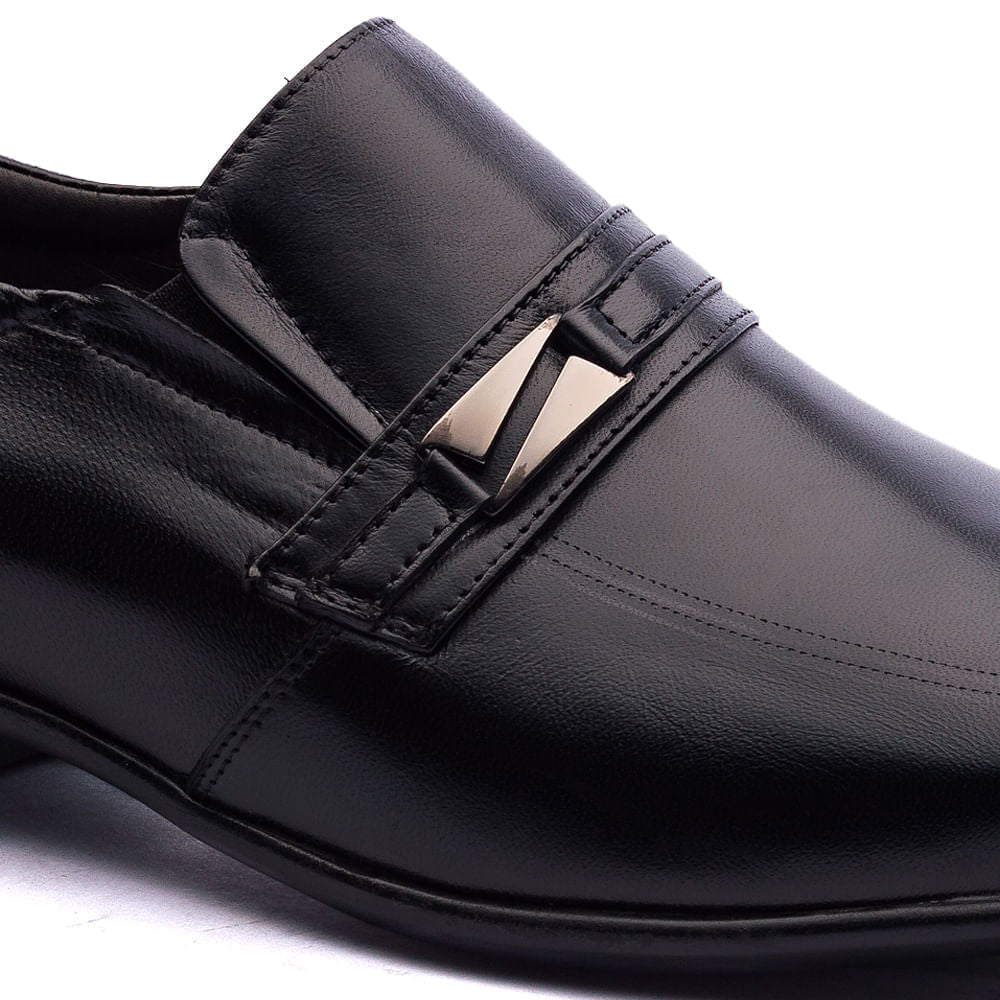 Mocassim Masculino Social Fascar Lite Preto Em Couro