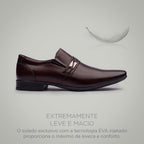 Mocassim Masculino Social Fascar Lite Marrom Em Couro