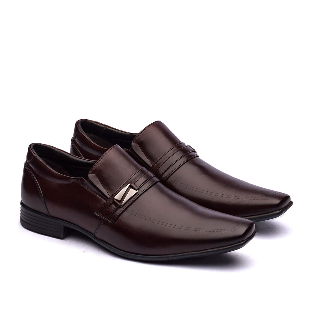 Mocassim Masculino Social Fascar Lite Marrom Em Couro